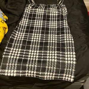 black and white dress